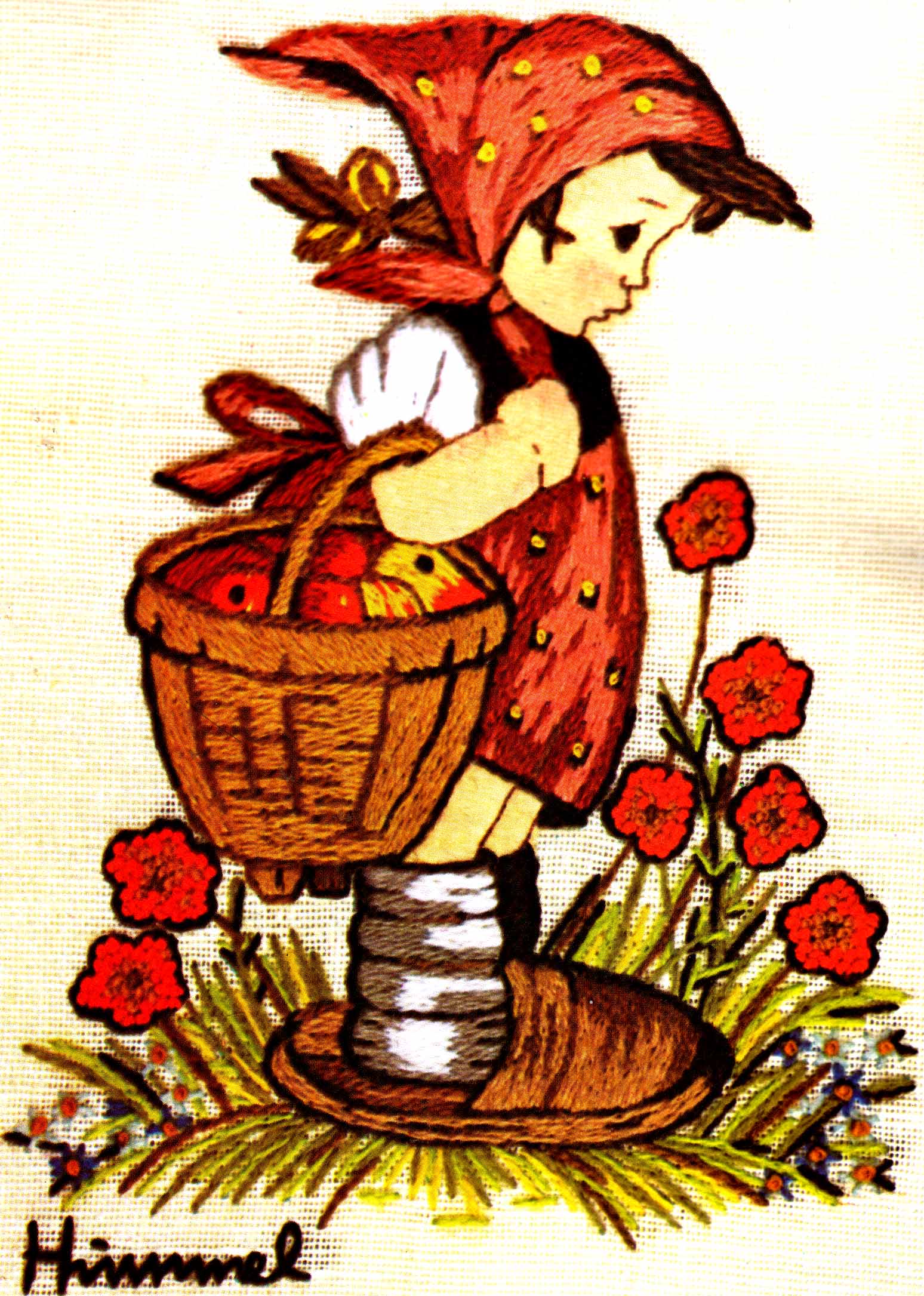 Rare Sister Hummel Child Crewel Embroidery Kit Peasant Girl